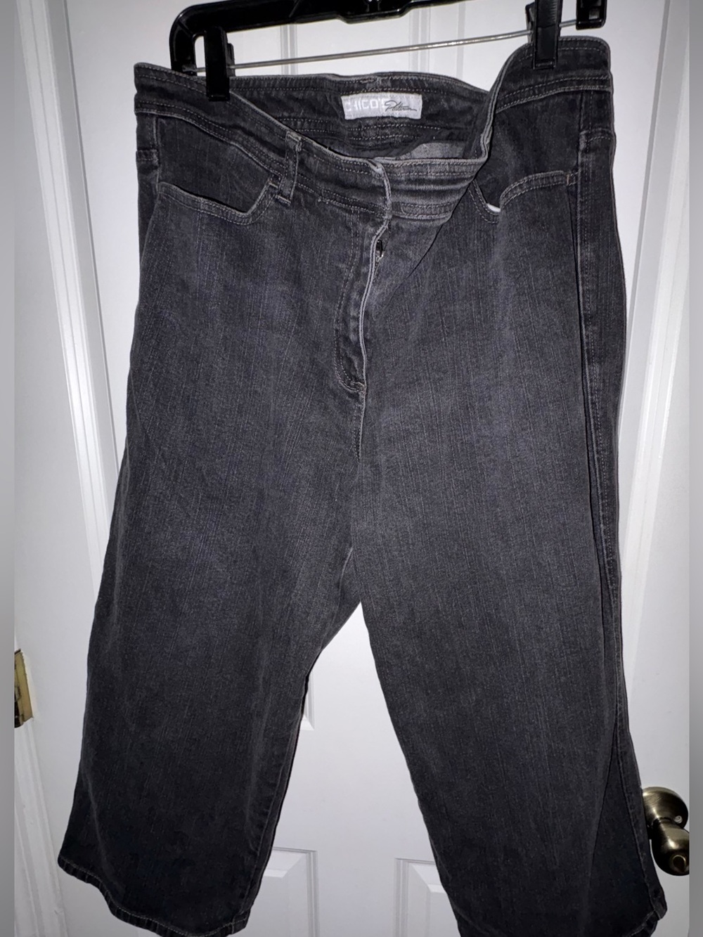 Chico's Platinum Black Capri length Jeans